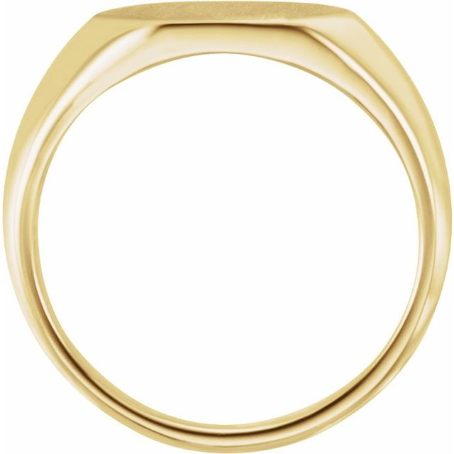 14k Yellow 12x10 Mm Geometric Signet Ring