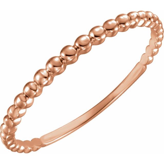 14k Rose Stackable Bead Ring