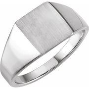 Sterling Silver 12x10 Mm Rectangle Signet Ring