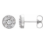 14k White 3/8 Ctw Lab-grown Diamond Earrings