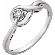14k White .04 Ct Natural Diamond Ring