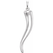 14k White Italian Horn Pendant