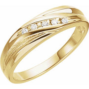 14k Yellow 1/10 Ctw Natural Diamond Channel-set Band