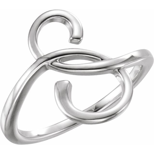 14k White Freeform Ring