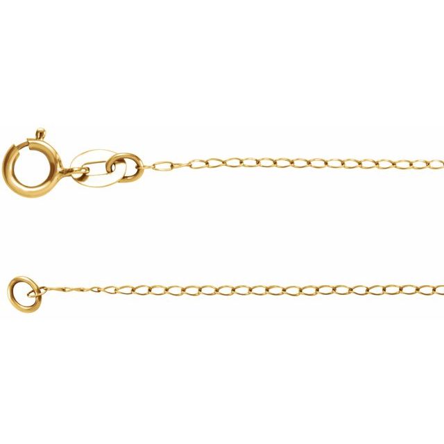 14K Yellow 1 mm Curb 20' Chain