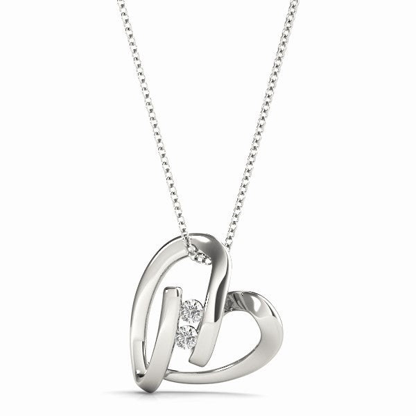 2 Stone Heart Pendant