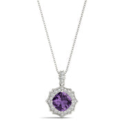 Scalloped Cushion Halo Pendant