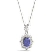 Scalloped Oval Halo Pendant