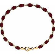 14k Yellow Natural Mozambique Garnet 7.25' Bracelet