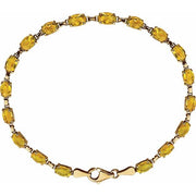 14k Yellow Natural Citrine 7.25' Bracelet