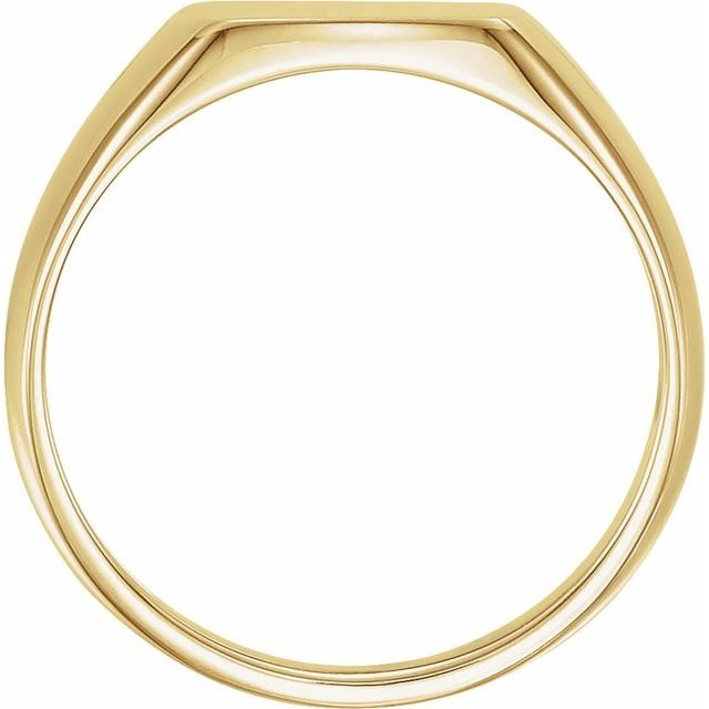 14k Yellow 13x12 Mm Rectangle Signet Ring
