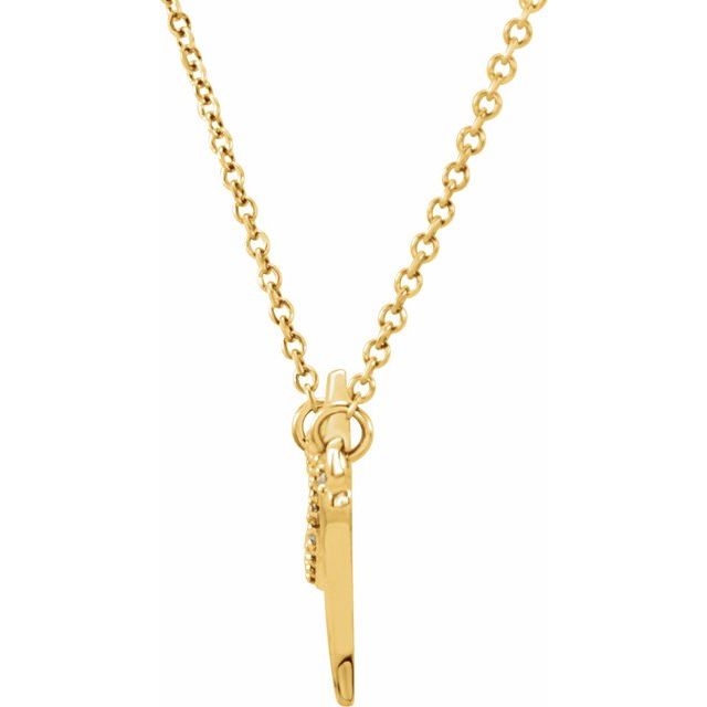 14k Yellow 1/8 Ctw Natural Diamond Freeform Bar 18' Necklace