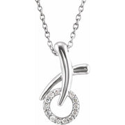 Sterling Silver 1/10 CTW Natural Diamond 'XO' Necklace