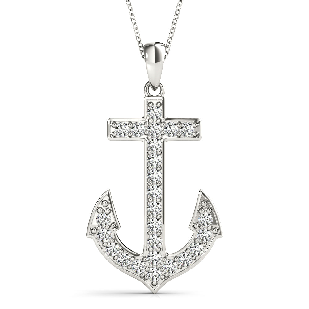 Diamond Anchor Pendant