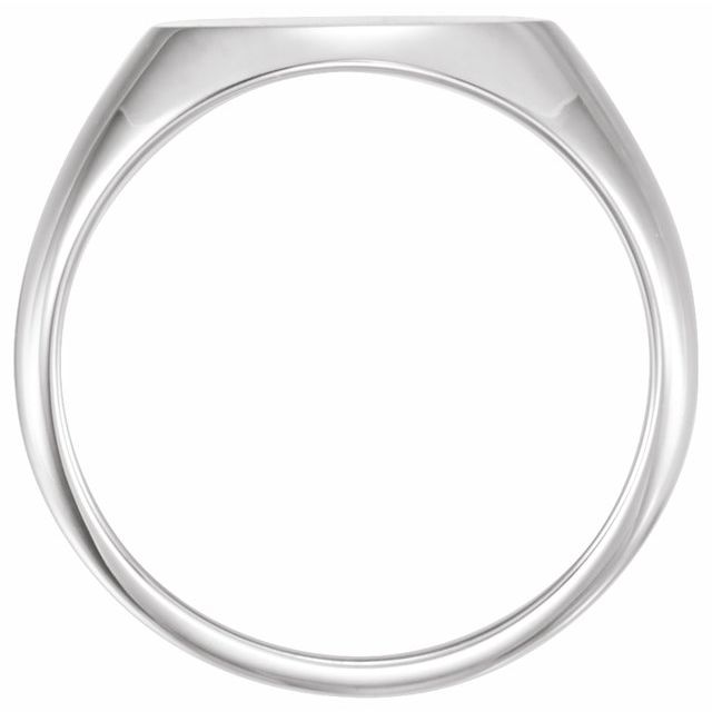Sterling Silver 14x12 Mm Oval Signet Ring