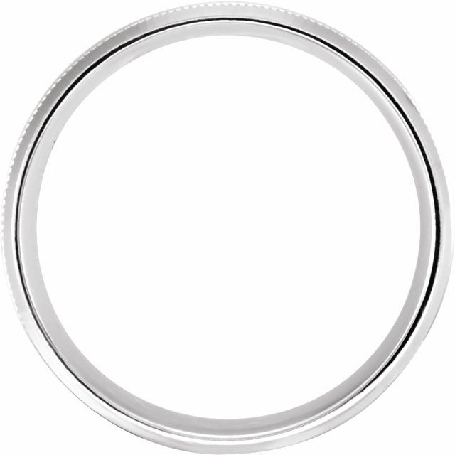 Sterling Silver 8 mm Beveled-Edge Band with Milgrain Size 8.5