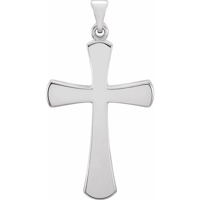 14K White Cross Pendant