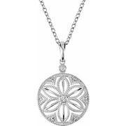 Sterling Silver .04 CTW Natural Diamond 18' Necklace