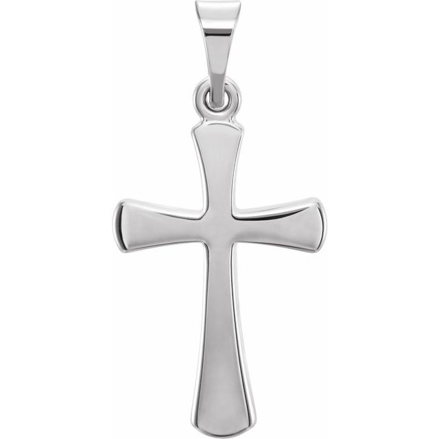 14k White Cross Pendant