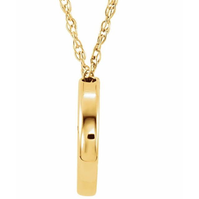 14k Yellow 13 Mm Circle 18' Necklace