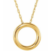 14k Yellow 15 Mm Circle 18' Necklace