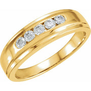 14K Yellow 1/3 CTW Natural Diamond Channel-Set Band