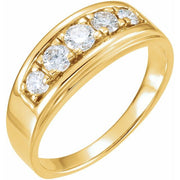 14K Yellow 3/4 CTW Natural Diamond Band