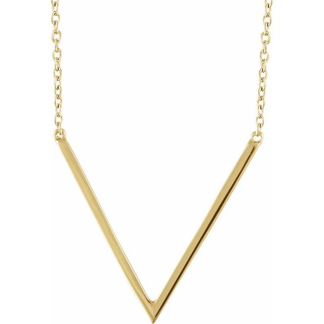 14k Yellow V 16-18' Necklace