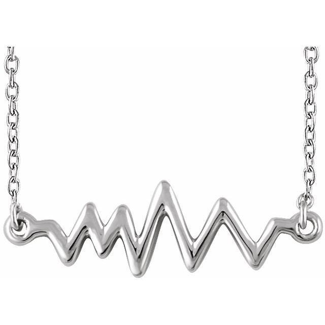 Sterling Silver Heartbeat 16-18' Necklace