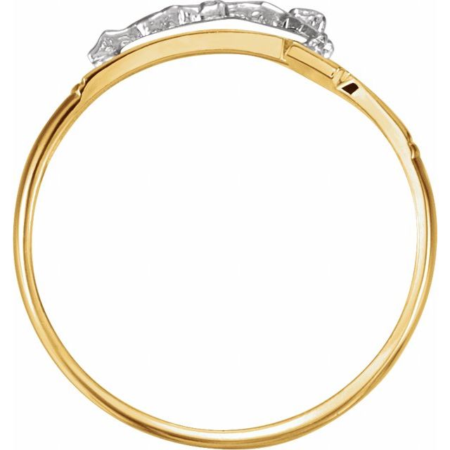 14K Yellow/White Crucifix Ring