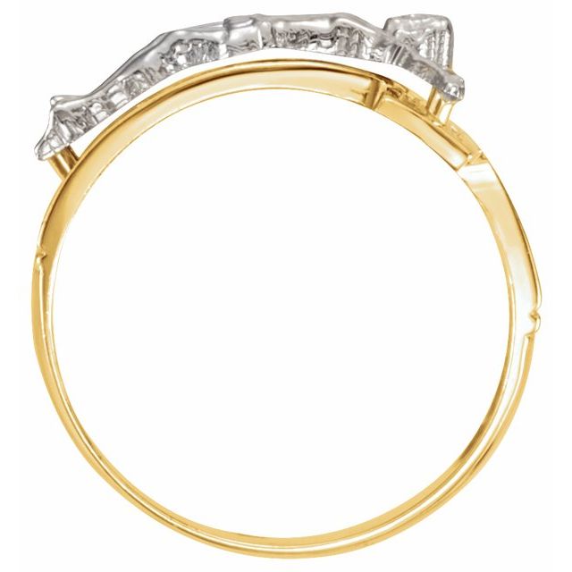 14K Yellow/White 20.2 mm Crucifix Ring