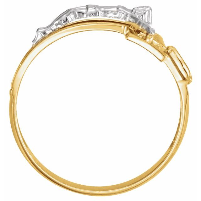 14K Yellow/White 16.7 mm Crucifix Ring