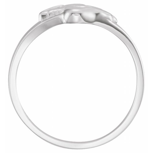 Sterling Silver 9.7 mm Cherub & Dove Ring
