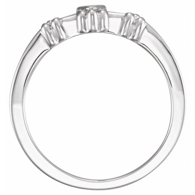 Sterling Silver .005 CTW Natural Diamond Cross Ring