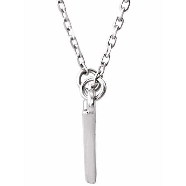 14k White Geometric V 16 1/2' Necklace