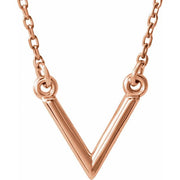 14k Rose Geometric V 16 1/2' Necklace