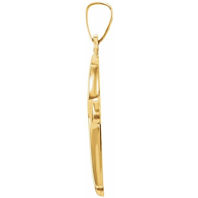 14k Yellow 20x13.8 Mm Cross Pendant