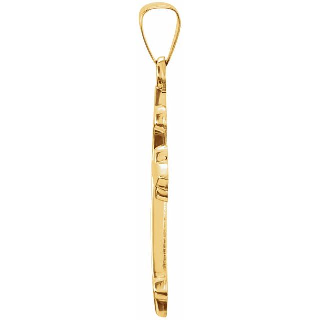 14k Yellow 27.7x14.7 Mm Hollow Cross Pendant