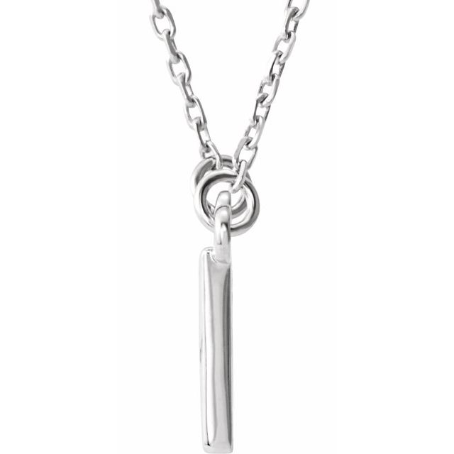 14k White Square 16 1/2' Necklace