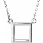 14k White Square 16 1/2' Necklace