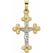 14k Yellow/white Crucifix Pendant