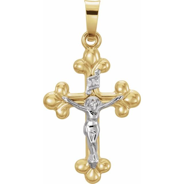 14k Yellow/white Crucifix Pendant