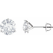 14k White 8 Mm Round Forever One™ Lab-grown Moissanite Earrings