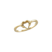 14K Yellow Heart Ring