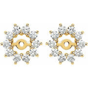 14k Yellow 5/8 Ctw Diamond Earring Jackets With 3.7mm Id