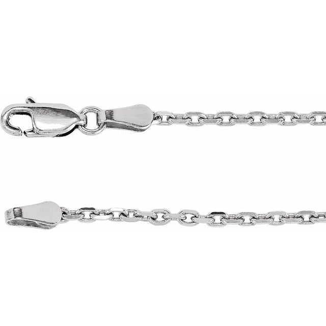 Sterling Silver 2 Mm Diamond-cut Cable 24' Chain