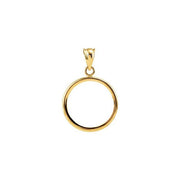 14K Yellow Coin Frame Bezel Pendant Mounting for 16.4x1.1 mm Coin