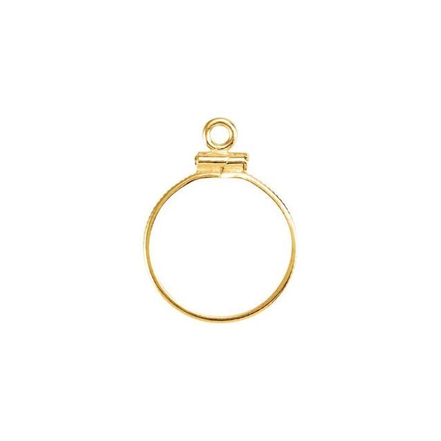 14K Yellow Coin Frame Bezel Dangle for 16.5x1.1 mm Coin