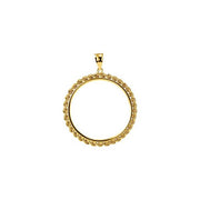 14K Yellow Coin Frame Bezel Pendant Mounting for 34.3x2.4 mm Coin