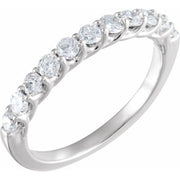14K White 5/8 CTW Natural Diamond Anniversary Band